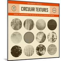 Set of 12 Highly Detailed Circular Vector Textures - Great as Backgrounds for Vintage Emblems or As-shootandwin-Mounted Art Print