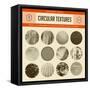 Set of 12 Highly Detailed Circular Vector Textures - Great as Backgrounds for Vintage Emblems or As-shootandwin-Framed Stretched Canvas