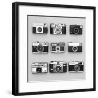 Set of 9 Antique Cameras-Tom Quartermaine-Framed Giclee Print