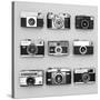 Set of 9 Antique Cameras-Tom Quartermaine-Stretched Canvas