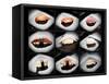 Set Of 9 Different Nigirizushi (Sushi)-Lev4-Framed Stretched Canvas