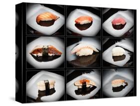 Set Of 9 Different Nigirizushi (Sushi)-Lev4-Stretched Canvas