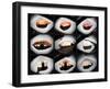 Set Of 9 Different Nigirizushi (Sushi)-Lev4-Framed Art Print