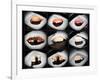 Set Of 9 Different Nigirizushi (Sushi)-Lev4-Framed Art Print