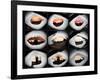 Set Of 9 Different Nigirizushi (Sushi)-Lev4-Framed Art Print