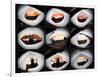 Set Of 9 Different Nigirizushi (Sushi)-Lev4-Framed Art Print