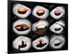 Set Of 9 Different Nigirizushi (Sushi)-Lev4-Framed Art Print