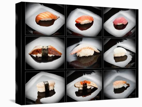 Set Of 9 Different Nigirizushi (Sushi)-Lev4-Stretched Canvas