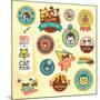 Set of Animal Labels and Stickers-PureSolution-Mounted Art Print