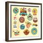 Set of Animal Labels and Stickers-PureSolution-Framed Art Print