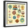 Set of Animal Labels and Stickers-PureSolution-Framed Art Print