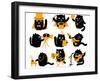 Set of Black Cats. Creative Professions-oliycka-Framed Art Print