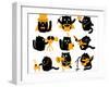 Set of Black Cats. Creative Professions-oliycka-Framed Art Print