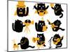 Set of Black Cats. Creative Professions-oliycka-Mounted Art Print