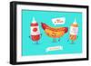 Set of Breakfast Characters. Vector Cute Cartoons-Krolone-Framed Premium Giclee Print