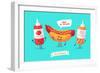 Set of Breakfast Characters. Vector Cute Cartoons-Krolone-Framed Premium Giclee Print