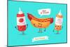 Set of Breakfast Characters. Vector Cute Cartoons-Krolone-Mounted Premium Giclee Print