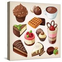 Set Of Chocolate Sweet Food-moonkin-Stretched Canvas