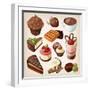 Set Of Chocolate Sweet Food-moonkin-Framed Art Print