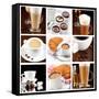 Set Of Coffee Drinks-maksheb-Framed Stretched Canvas