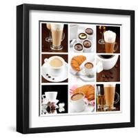 Set Of Coffee Drinks-maksheb-Framed Art Print