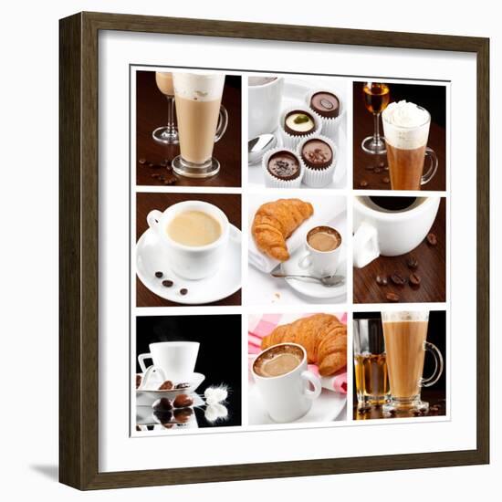 Set Of Coffee Drinks-maksheb-Framed Art Print