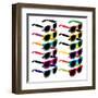 Set Of Colorful Retro Sunglasses-Rashomon-Framed Art Print
