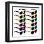 Set Of Colorful Retro Sunglasses-Rashomon-Framed Art Print