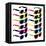Set Of Colorful Retro Sunglasses-Rashomon-Framed Stretched Canvas