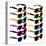 Set Of Colorful Retro Sunglasses-Rashomon-Stretched Canvas