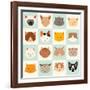 Set of Cute Cats Icons-coffeee_in-Framed Art Print