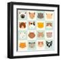 Set of Cute Cats Icons-coffeee_in-Framed Art Print