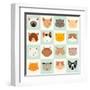 Set of Cute Cats Icons-coffeee_in-Framed Art Print