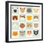 Set of Cute Cats Icons-coffeee_in-Framed Art Print