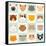 Set of Cute Cats Icons-coffeee_in-Framed Stretched Canvas