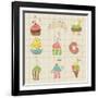 Set Of Cute Cupcakes And Desserts - For Design, Scrapbook, Invitation-woodhouse-Framed Art Print