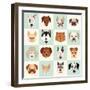 Set of Cute Dogs Icons Vector Flat Illustrations-coffeee_in-Framed Art Print