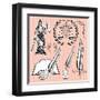 Set of Design Elements for Law-111chemodan111-Framed Art Print