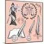 Set of Design Elements for Law-111chemodan111-Mounted Art Print