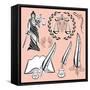 Set of Design Elements for Law-111chemodan111-Framed Stretched Canvas