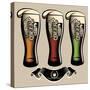 Set of Different Kinds Glasses of Beer-111chemodan111-Stretched Canvas