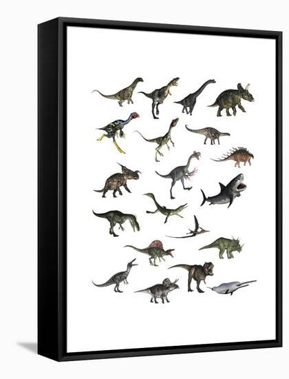 Set of Dinosaurs-null-Framed Stretched Canvas