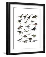 Set of Dinosaurs-null-Framed Art Print