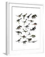 Set of Dinosaurs-null-Framed Art Print