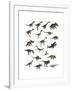 Set of Dinosaurs-null-Framed Art Print