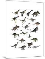 Set of Dinosaurs-null-Mounted Art Print