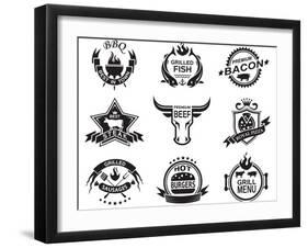 Set of Elements for a Restaurant Designs-Alexkava-Framed Art Print