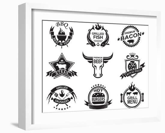 Set of Elements for a Restaurant Designs-Alexkava-Framed Art Print