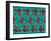 Set of Ethnic Floral Geometric Pattern Ornament in Different Colors. Vector Illustration. from Coll-Zinaida Zaiko-Framed Art Print