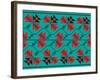 Set of Ethnic Floral Geometric Pattern Ornament in Different Colors. Vector Illustration. from Coll-Zinaida Zaiko-Framed Art Print